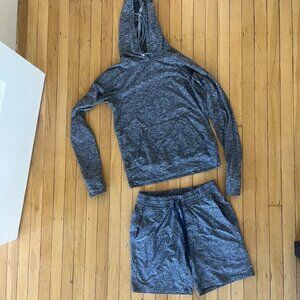 Outdoor Voices Shorts (XS) and Hoodie Set Gray (S)